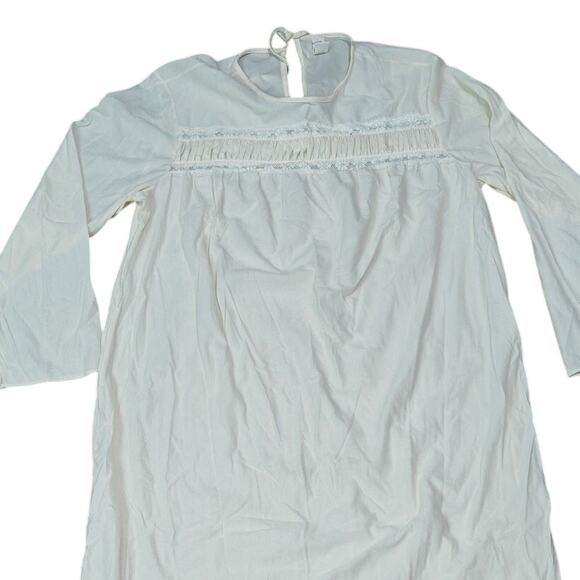 Vintage Radcliff Soft Brushed Ivory Flannel Nightgown Lace Detail Womens Large - Picture 2 of 4